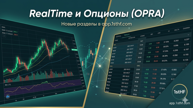 RealTime и опционы OPRA в app.1sthf.com: два новых раздела для тех, кто хочет видеть рынок «здесь и сейчас»