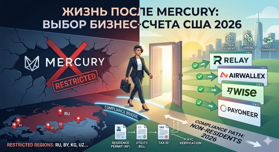 Жизнь после Mercury: Где открыть бизнес-счет в США в 2026 году?