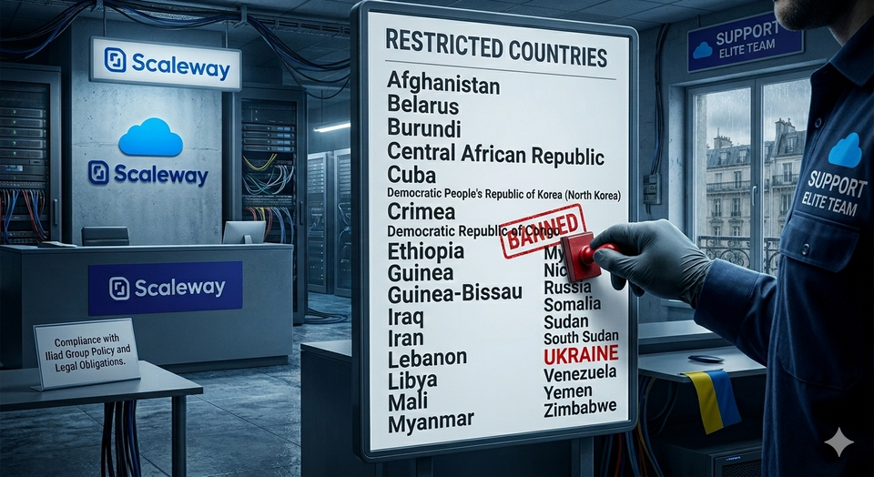 SHAMEFUL DISCRIMINATION: @Scaleway blocks Ukraine!